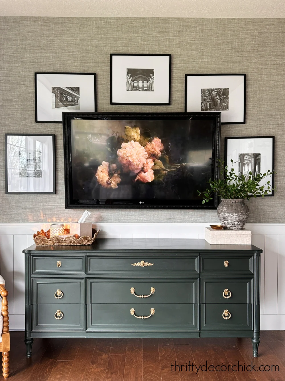frames around behind TV